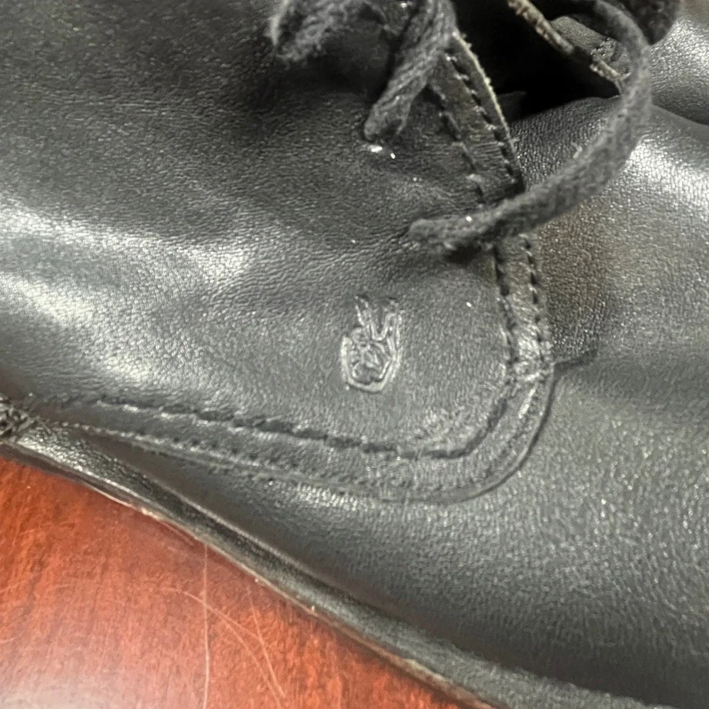 John Varvatos USA Mens Black Leather Chukka Desert Boots Peace Logo 10.5 Euc